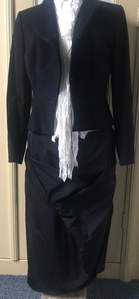 Zwarte zijdelook rok Mark met overslag maat 42, Kleding | Dames, Rokken, Zo goed als nieuw, Maat 42/44 (L), Zwart, Onder de knie