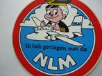 sticker oud NLM KLM piloot vliegtuig strip -2- retro reis, Verzenden, Zo goed als nieuw, Bedrijf of Vereniging