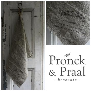 Stoere shabby linnen doek Paris 45 x 45 *Pronck & Praal* beschikbaar voor biedingen