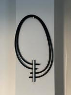 Ketting van rubber en aluminium, Sieraden, Tassen en Uiterlijk, Kettingen, Ophalen of Verzenden, Zo goed als nieuw, Zilver