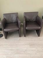 2 leren stoelen, Ophalen, Minder dan 75 cm, Leer, Zo goed als nieuw