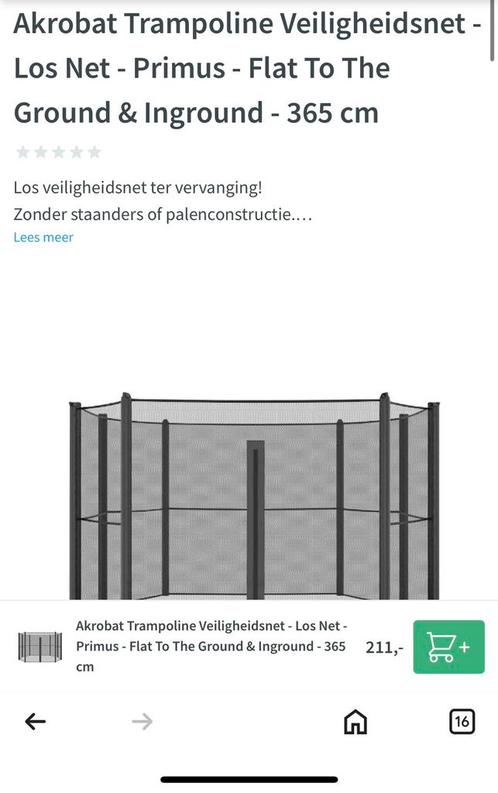 Akrobat trampolines Veiligheidsnet  met ritssluiting, Kinderen en Baby's, Speelgoed | Buiten | Trampolines, Zo goed als nieuw