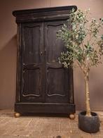 Zwarte biedermeier meidenkastje kledingkastje bezorgen mogel, Antiek en Kunst, Antiek | Meubels | Kasten, Ophalen of Verzenden