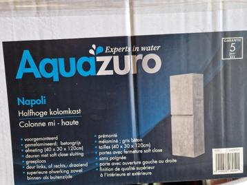 Aquazuro kolomkast Napoli 120cm betongrijs, nieuw 