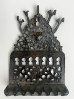 chanoekia olielamp kandelaar judaica ca 1780 in topstaat, Ophalen of Verzenden, Koper of Brons