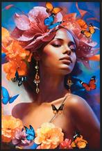 Pracht doek van een krachtige vrouw omringd met vlinders🦋, Ophalen, ., Nieuw, .