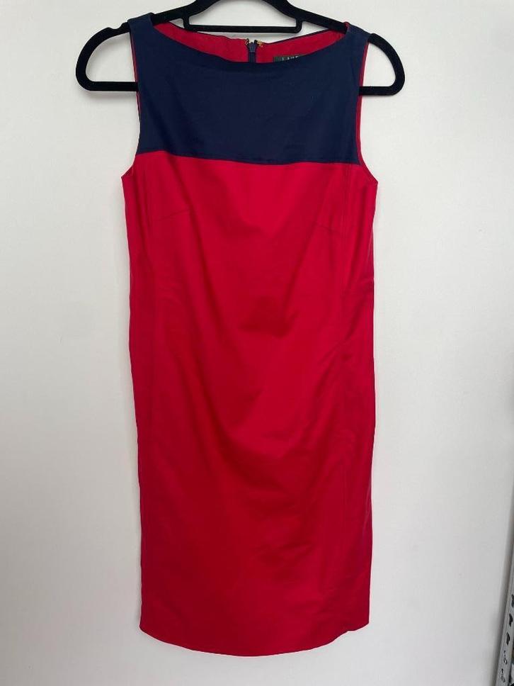 Ralph Lauren rechtvallende jurk mouwloos rood maat 36/38, Kleding | Dames, Jurken, Zo goed als nieuw, Maat 36 (S), Rood, Knielengte