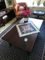 Donker eiken salontafel Engelse stijl, Huis en Inrichting, Ophalen, Gebruikt, 100 tot 150 cm, Engele stijl