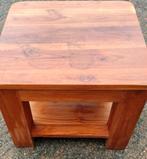 Eikenhouten salontafel bijzettafel hoektafel, Ophalen, 50 tot 100 cm, Vierkant, 50 tot 100 cm