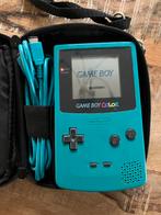 Game Boy Color Turquoise + Tas, Ophalen of Verzenden, Gebruikt, Game Boy Color, Met games