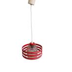 Jaren 60 hanglamp, metaal / glas, Gebruikt, 50 tot 75 cm, Ophalen of Verzenden, Glas