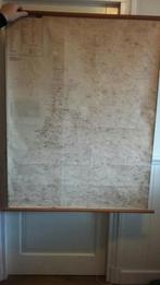 Oude schoolkaart van Nederland op linnen, Antiek en Kunst, Ophalen of Verzenden, Aardrijkskunde