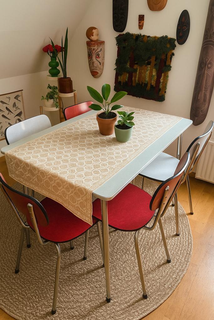 Formatica Vintage eettafel met stoelen, Huis en Inrichting, Tafels | Eettafels, Gebruikt, 50 tot 100 cm, 100 tot 150 cm, Rechthoekig