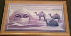 Arabische vrouw in de woestijn., Huis en Inrichting, Woonaccessoires | Schilderijen, Tekeningen en Foto's, Schilderij, Zo goed als nieuw