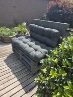 Pallet bankje met nieuwe kussens en wieltjes, Ophalen, Hout, Eenpersoons, Rustic