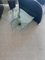 Glazen Bijzettafel - Stijlvol & Modern, Huis en Inrichting, Tafels | Salontafels, Ophalen, Gebruikt, Vierkant, Glas