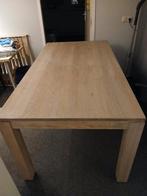 Massief eiken eettafel, Ophalen, 50 tot 100 cm, Zo goed als nieuw, 150 tot 200 cm