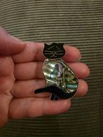 Vintage broche kat poes alpaca Mexico, Sieraden, Tassen en Uiterlijk, Broches, Ophalen of Verzenden, Zo goed als nieuw, Overige kleuren