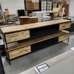 mango of zwart tvmeubel industrieel design tv dressoir 240cm, Minder dan 100 cm, 25 tot 50 cm, 200 cm of meer, Metaal