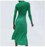 Nieuw Zara Gebreide Jurk L - Midi Geplooid Fijn groen lang, Maat 42/44 (L), Nieuw, Ophalen of Verzenden, H