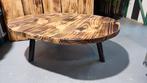 Industrial salontafel, Huis en Inrichting, Tafels | Salontafels, Ophalen, Gebruikt, 100 tot 150 cm, Vierkant