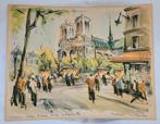 Litho Parijs Notre Dame - Marius Girard (1927-2014), Ophalen of Verzenden