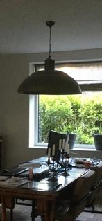 Eettafel lamp met grote metalen kap 80cm, Ophalen, Zo goed als nieuw, Industrieel