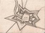 Vestingkaartje Oudeschans, Antiek en Kunst, Kunst | Etsen en Gravures, Ophalen of Verzenden