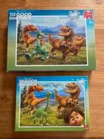 2 puzzels : The Good dinosaur( dinosaurus) . Disney Pixar, Ophalen of Verzenden, Meer dan 50 stukjes, Gebruikt, 4 tot 6 jaar