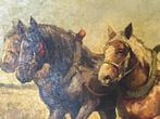 Schilderij Fons Verstraeten Ploegende Paarden, Antiek en Kunst, Ophalen