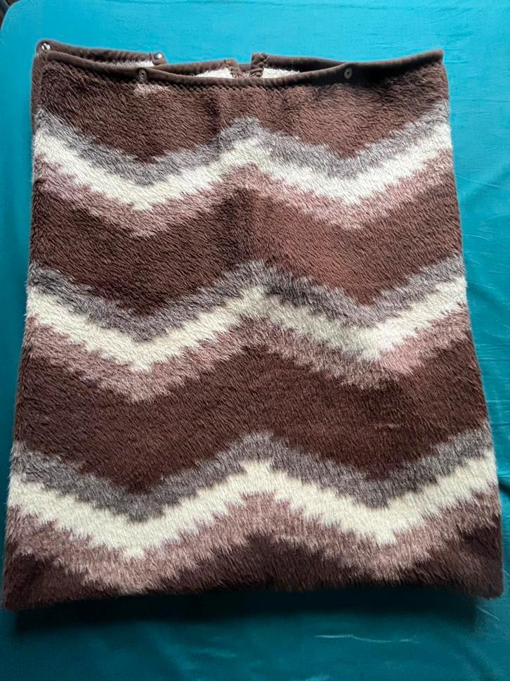 Vintage super warme Plaid/Woondeken '70s met Rits, Huis en Inrichting, Stoffering | Tapijten en Kleden, Zo goed als nieuw, 100 tot 150 cm