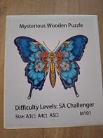 Houten Puzzel - Vlinder, Hobby en Vrije tijd, Denksport en Puzzels, Ophalen of Verzenden, Minder dan 500 stukjes, Nieuw, Legpuzzel