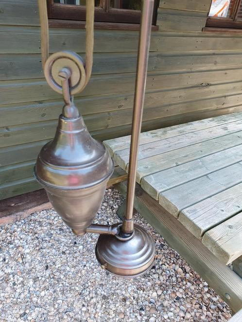 Antiek katrolsysteem voor hanglamp - gietijzer - balanslamp, Antiek en Kunst, Antiek | Lampen, Ophalen