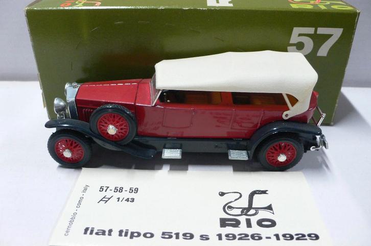 fiat tipo 519s 1926-1929 rio models #57, Hobby en Vrije tijd, Modelauto's | 1:43, Nieuw, Auto, Overige merken, Verzenden