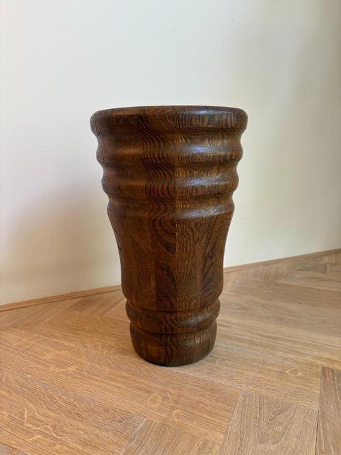 Massief eiken paraplubak | mid-century - japandi design, Huis en Inrichting, Woonaccessoires | Paraplubakken, Gebruikt, Hout, Ophalen
