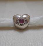 Pandora zilveren hart bedel met  steentjes nr.2292, Gebruikt, Verzenden, Pandora, 1 bedel