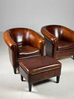 Collectie schapenleren fauteuils en banken, Huis en Inrichting, Fauteuils, Ophalen, Zo goed als nieuw, 75 tot 100 cm