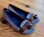 Clarks loafers / ballerina's - Blauw Wit Streep - Maat 39, Blauw, Zo goed als nieuw, Clarks, Ballerina's