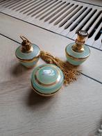 KAPTAFEL SET 3 DELIG MERK LAEKEN 1/2 CRISTAL HAND GEMAAKT, Antiek en Kunst, Antiek | Glas en Kristal, Ophalen of Verzenden