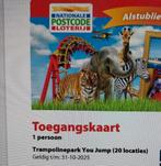 2 Postcodeloterij uistapjes you jump/trampoline springen, Tickets en Kaartjes, Twee personen, Ticket of Toegangskaart