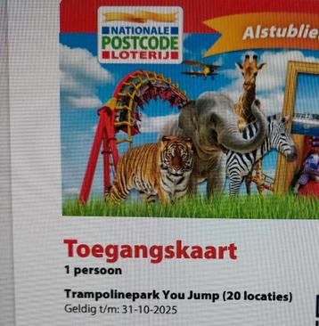 2 Postcodeloterij uistapjes you jump/trampoline springen  beschikbaar voor biedingen