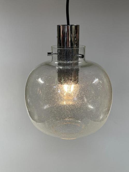 Vintage Glazen Space Age Hanglamp, Glashütte Limburg, Huis en Inrichting, Lampen | Hanglampen, Gebruikt, Minder dan 50 cm, Glas