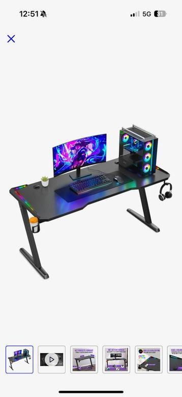 Gaming bureau met LED verlichting beschikbaar voor biedingen
