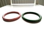2 retro stapelbare armbanden uit de jaren 80/groen/zalm, Sieraden, Tassen en Uiterlijk, Armbanden, Ophalen of Verzenden, Zo goed als nieuw