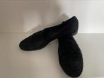 Manfield loafers maat 40 suede leer zwart, Ophalen of Verzenden, Zo goed als nieuw, Zwart, Instappers