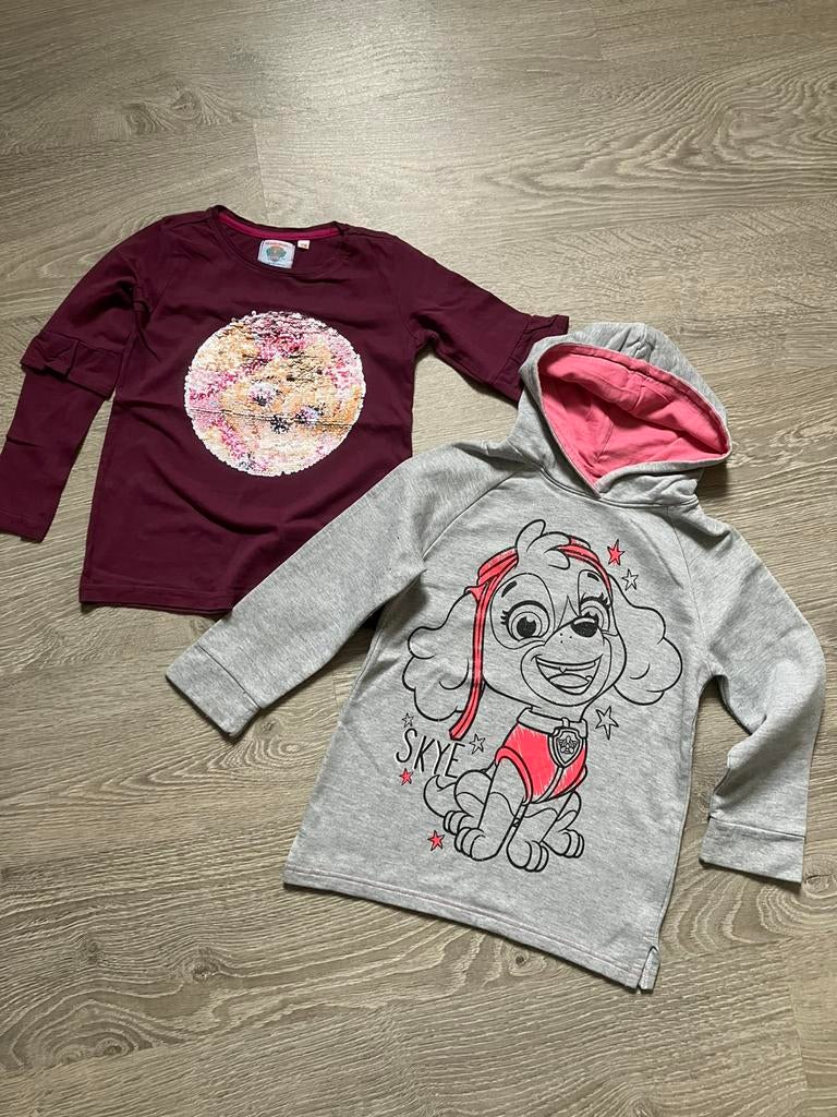 Paw patrol longsleeve en sweater 116, Ophalen of Verzenden, Gebruikt, Meisje, Trui of Vest