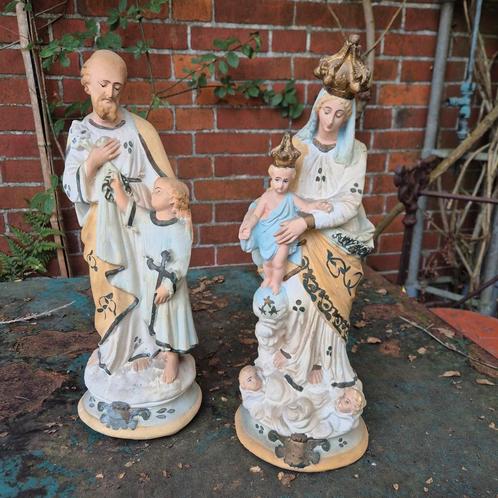 Koppel beelden 45 cm hoog van jozef en van maria, Antiek en Kunst, Curiosa en Brocante, Ophalen of Verzenden