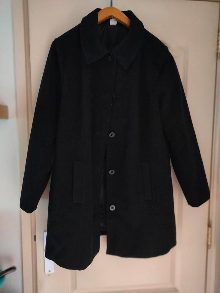 Damesjas Maat 42 - Voelt als Wol, Kleding | Dames, Jassen | Winter, Zo goed als nieuw, Maat 42/44 (L), Zwart, Ophalen of Verzenden