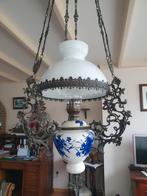 Antieke Olielamp - Prachtige Hanglamp, Huis en Inrichting, Lampen | Hanglampen, Ophalen, Gebruikt, Antiek, 75 cm of meer