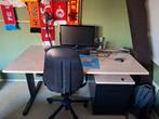 Verstelbaar bureau met ladenblok en bureaustoel (2st), Huis en Inrichting, Ophalen